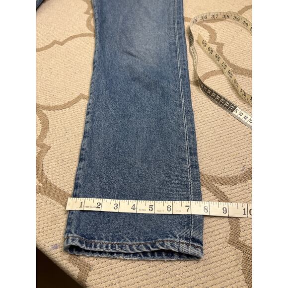 Goldsign Button fly Blue Relaxed High Rise Straight-Leg Jeans, Size 25, MSRP$350 - Picture 8 of 14